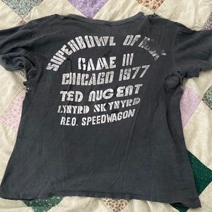 Vintage black/Gray SuperBowl of Rock perfectly worn in band tee size xs/s